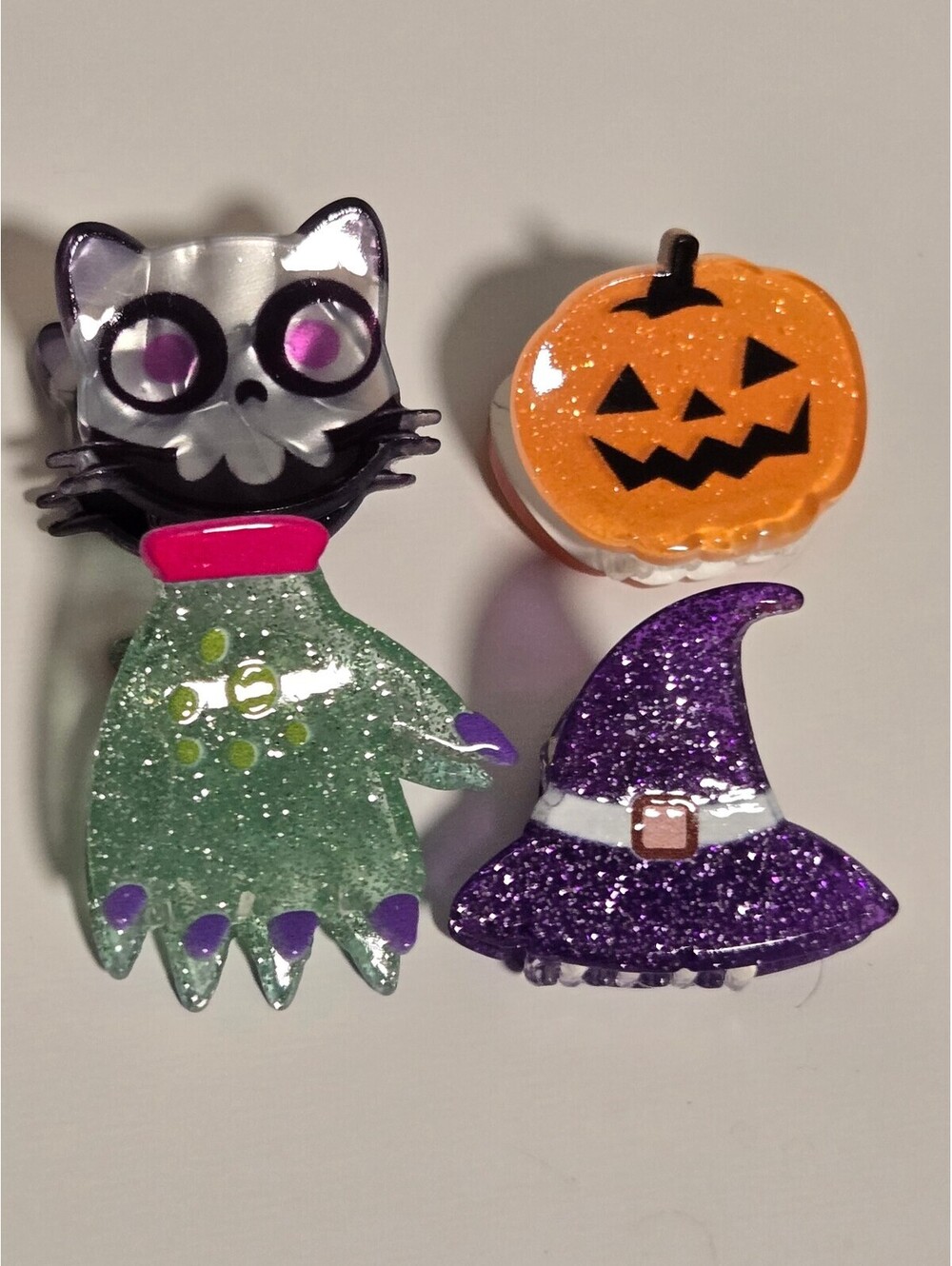 Halloween acrylic hair clip set